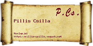 Pillis Csilla névjegykártya
